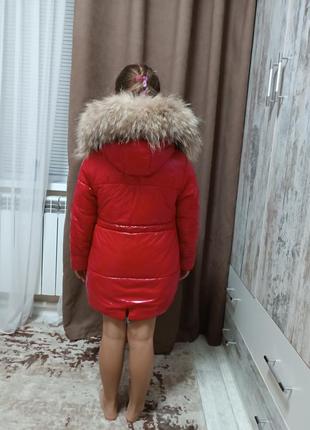 Зимова тепла курточка з натурального опушкою2 фото