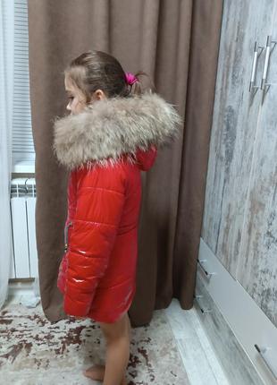 Зимова тепла курточка з натурального опушкою5 фото