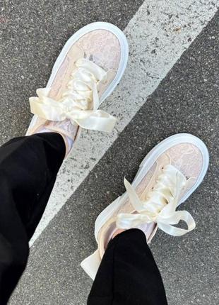 Кеди chloe lauren lace sneakers beige😍