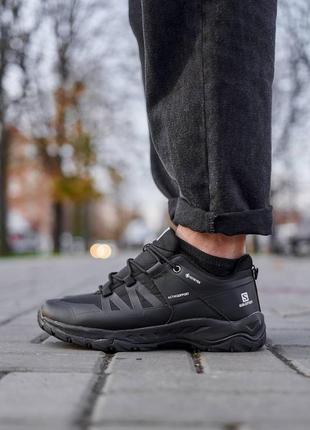 Мужские термо кроссовки salomon457x termo black7 фото