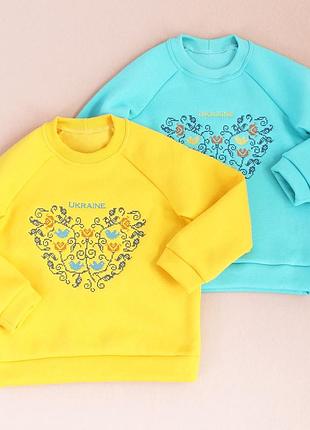 Продам дитячий світшот, худі тринитка (на флісі) жовтий з вишивкою