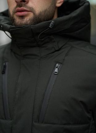 Куртка зимова чоловіча everest синя хакі чорна тепла парка пуховик5 фото
