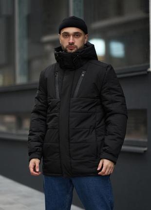 Куртка зимова чоловіча everest синя хакі чорна тепла парка пуховик8 фото