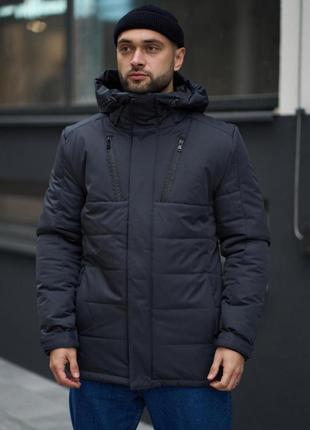 Куртка зимова чоловіча everest синя хакі чорна тепла парка пуховик9 фото