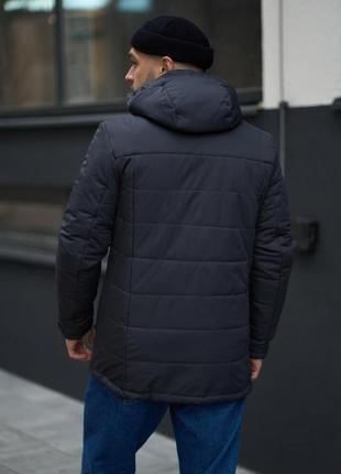 Куртка зимова чоловіча everest синя хакі чорна тепла парка пуховик7 фото
