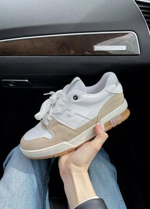 Кроссовки fendi sneakers beige3 фото