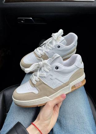 Кроссовки fendi sneakers beige1 фото