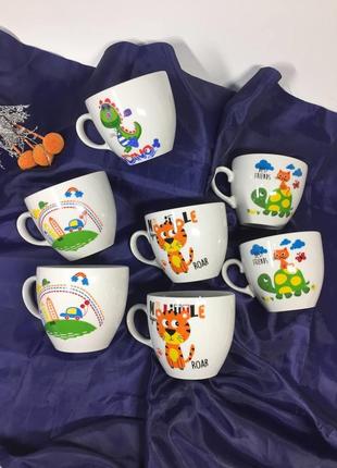 Керамические чашки для садика и школы с мультяшными персонажами 200 мл н205910 фото