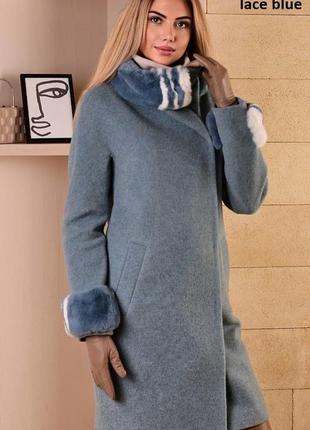 Пальто кашемирове з натуральним хутром