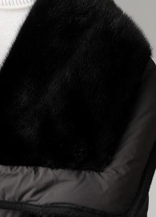 Зимове пальто на качиному пуху з хутром норки10 фото