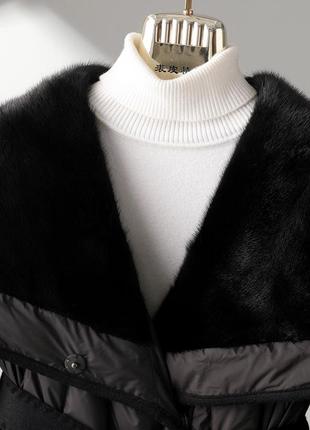 Зимове пальто на качиному пуху з хутром норки9 фото
