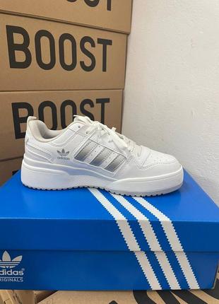 Женские деми adidas forum 1 low white silver2 фото