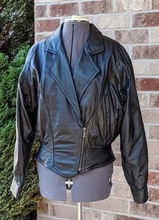 Рідкісна  вінтажна шкіряна мотоциклетна байкерська куртка косуха 80-90х vtg wilsons укорочена панк3 фото