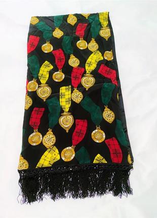 Винтажный шарф палантин платок шелк шерсть escada /7890/1 фото
