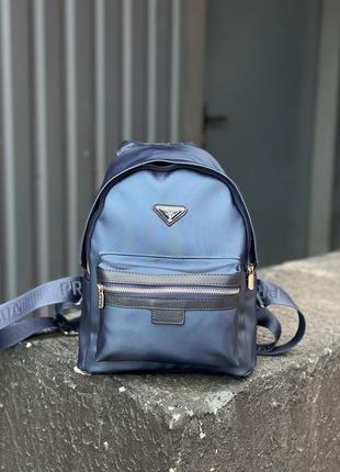 Универсальный красивый рюкзак prada re-nylon  синего цвета нейлон топ качества прада