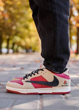 Кроссовки nike sb dunk low x travis scott playstation red