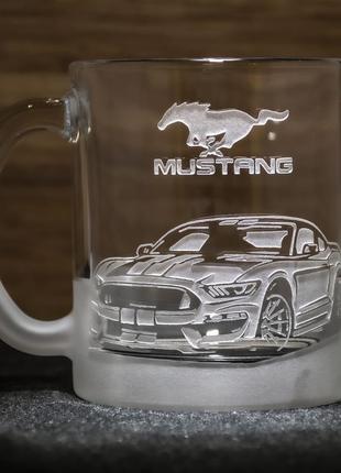 Чашка для чаю та кави з гравіюванням ford mustang