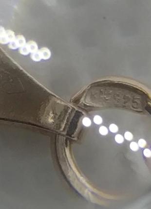 Новая серебряная цепочка ромб 45 см позолота серебро 925 пробы4 фото