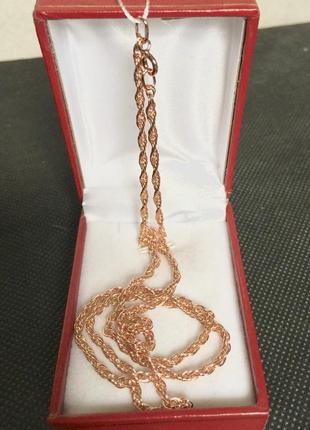 Новий срібний ланцюжок жгут 45 см позолота срібло 925 проби