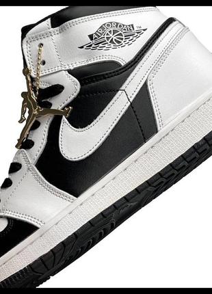 Nike air jordan 1 high white black2 фото