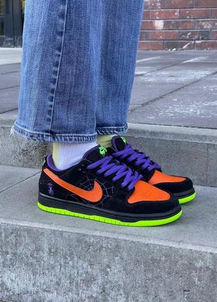 Жіночі чорні кросівки кросовки nike sb dunk low night of mischief halloween