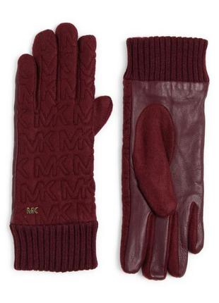 Женские перчатки michael kors с отделкой из кожи