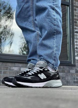 Чоловічі чорні кросівки кросовки new balance 993 ‘black white grey’ wr993bk