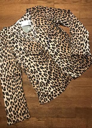 Блуза h&m в леопардовый принт, р. l/12-142 фото