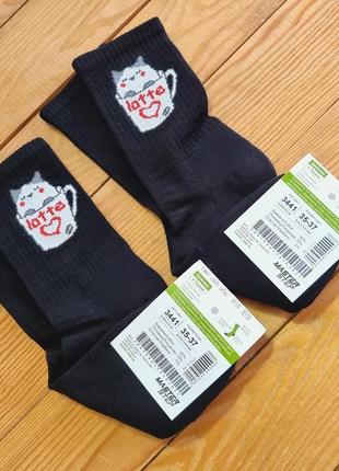 Носок с махровой стопой "latte", размер 35-37, цвет черный