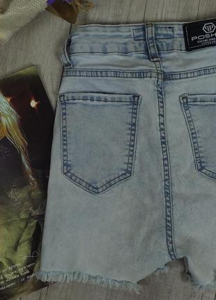 Джинсовые шорты для девочки poshum jeans голубые размер 1463 фото