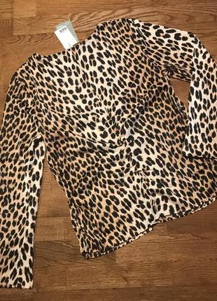 Блуза h&m в леопардовый принт, р. l/12-149 фото