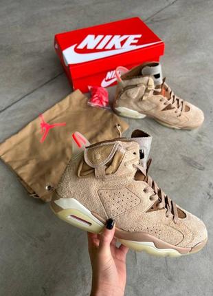 nike air jordan retro 6 x travis scott british khaki
