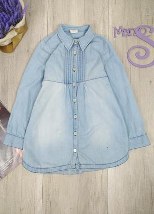 Джинсовая туника для девочки next голубая размер 128 (8 лет)