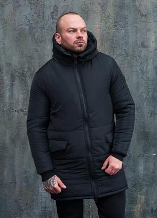 Зимняя парка черная куртка мужская