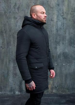 Зимова парка чорна куртка чоловіча3 фото