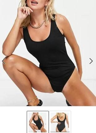 42-44р. сплошной купальник в рубчик cotton on