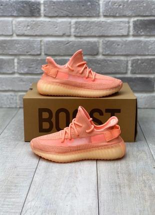 Кроссовки женские adidas yeezy boost 350 v2, оранжевые, адидас изи буст2 фото