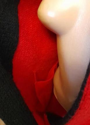 Шерсть кардиган винтаж теплая кофта красная с рисунком шерстиной кардиган с рисунком