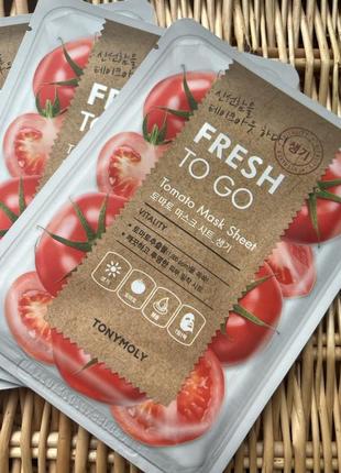 Tony moly fresh to go mask sheet tomato освежающая маска для лица с экстрактом томатов