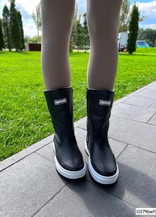 Чоботи зимові жіночі натуральна шкіра флотар/замша/лакована шкіра