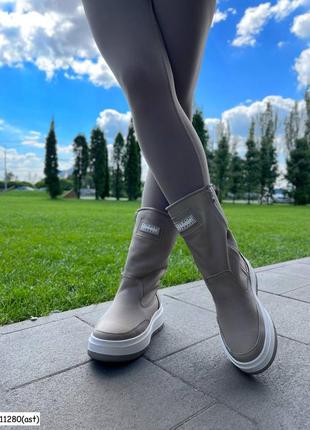 Чоботи зимові жіночі натуральна шкіра флотар/замша/лакована шкіра