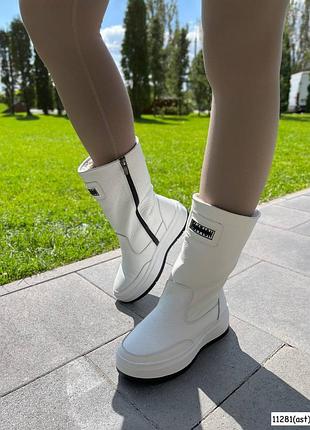 Чоботи зимові жіночі натуральна шкіра флотар/замша/лакована шкіра