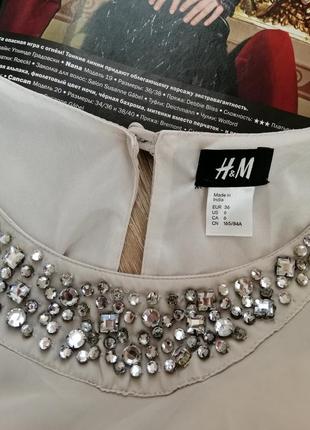 Шифоновое вечернее платье h&m s платье с рюшами и камнями короткое платье5 фото