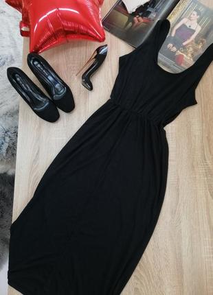 Чорна міді сукня primark s плаття по фігурі3 фото