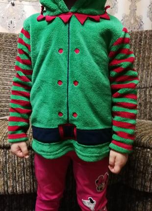 Карнавальная кофта эльф 3-4 года