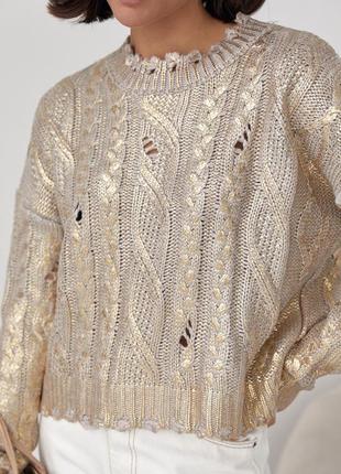 Свитер свитер вязаный кофта коса с напылением джемпер оверсайз объемный стильный тренд базовый однотон зара zara4 фото