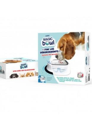 Поїлка-непроливайка з плавальним диском миска-антипроливайка для собак і кішок magic bowl1 фото