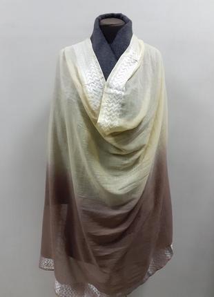 Samaya елегантний, двоколірний шарф, шаль, палантин, широкий, довгий із франції