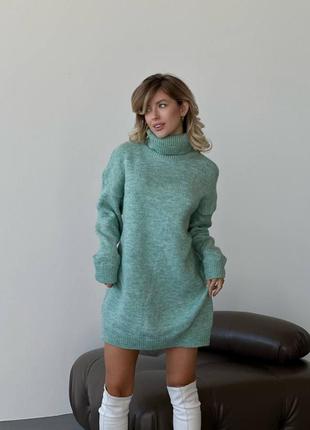 Зимний теплый, удлиненный свитер из шерсти🔥🔥1 фото
