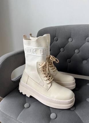 Модні жіночі черевики dior boot beige sock4 фото